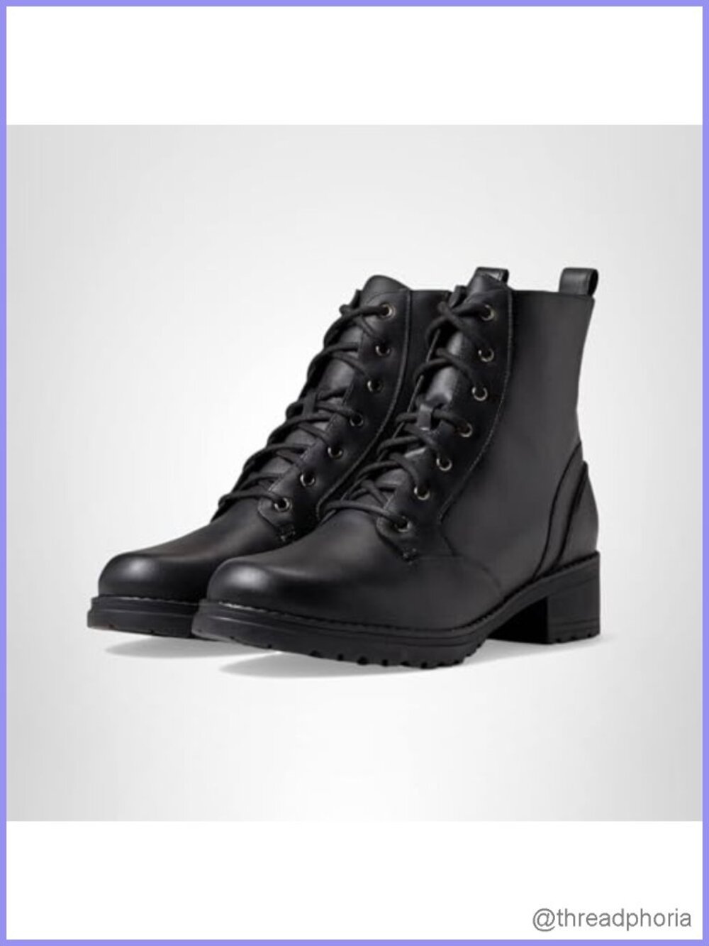 Waterproof Leather Combat Boots Lace Up Calf High